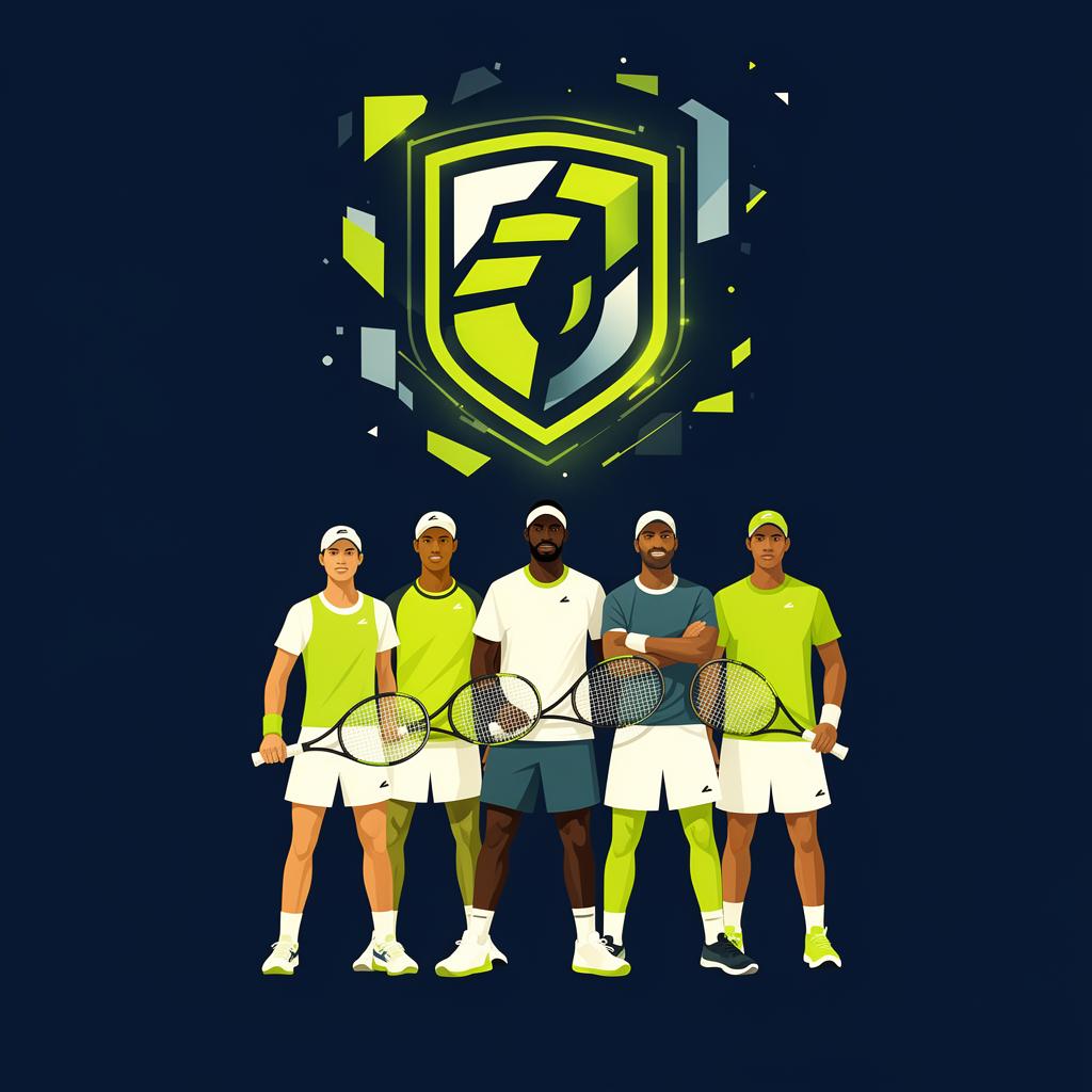 Tennis team celebrating together courtside